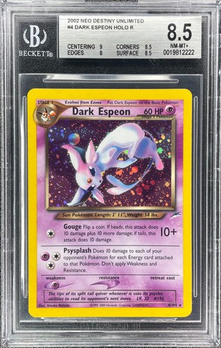 Dark Espeon (Unlimited) graded BGS 8.5 for sale on eBay