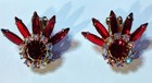 Gorgeous Vintage Prong Set Rhinestone Earrings, Jewelry Gold Tone, Ruby Red 🔥 — photo 3