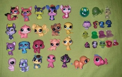 Littlest Pet Shop LPS Poodle Dog Cat Fish Bird Mini Figure Toy Lot 