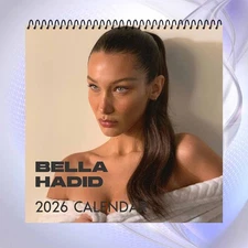 Bella Hadid 2026 Wall Calendar, Fashion Model Art Print, Chic Home Decor Gift