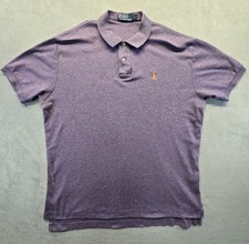 Polo Ralph Lauren Polo Shirt Flesh Pony Mens Size L Purple Classic Fit Cotton
