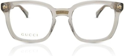 Gucci GG0184O Square Plastic Eyeglasse Frames Transparent w Gold Accents