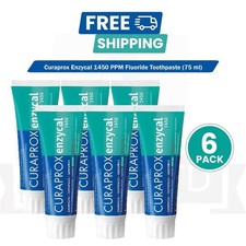 Curaprox Enzycal 1450 Toothpaste SLS Free Low Abrasion 75ml -BULK PACK OF 6