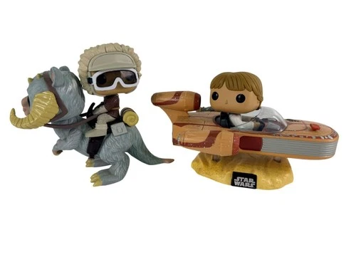 Star Wars Funko Pop Deluxe Luke Skywalker & Hans Solo Tauntaun Figures Set OOB