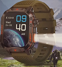 HT3 Smart Watch Green Silicone Band Black Cas...