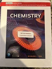 Chemistry: A Molecular Approach [RENTAL EDITION] - Paperback, by Tro - Very Good
