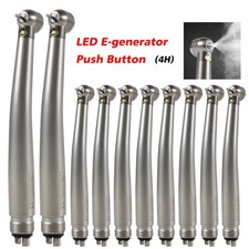 10 Dental Fiber Optic LED E-generator high speed handpiece Turbine 4HOLE USA