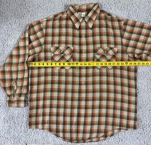 Vintage 70s Big Mac Work Shirt XL Brown Plaid Button Up JC Penney - Picture 6 of 6