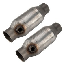 2x 2.5 Inch Universal Spun Catalytic Converter High Flow Stainless Steel 410250