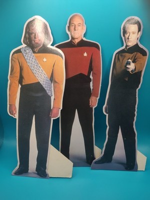 Standee Star Trek Portico Designs 1995 Paramount Pictures Worf Commander Data 