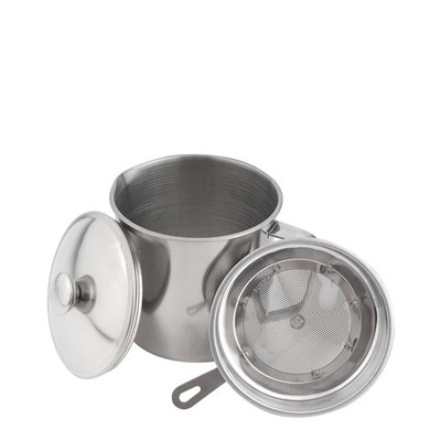 CBESTUTENSIL Bacon Grease Container，Stainless steel storage 1 L, Silver 