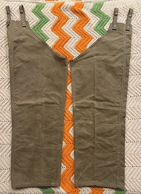 Vintage CC Filson Hunting Chaps Brown Tin Cloth