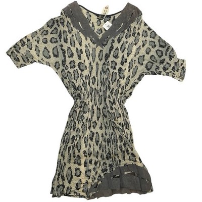 Isadora Paris Women's Dress Leopard Sequin Vintage Gray One Size