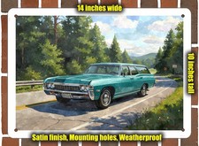 Metal Sign - 1968 Chevrolet Impala Station Wagon Watercolor - 14x10