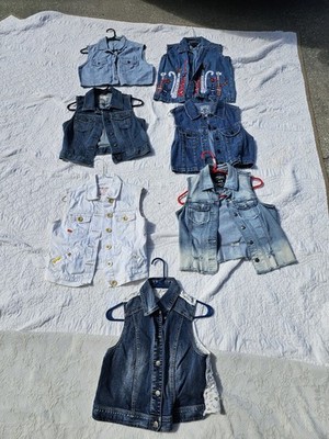 Mixed Lot 7 Denim Vests 1-Xs Others Sm Med American Eagle Silver Loft Studio 24 