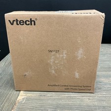 VTECH SN1127 Amplified Corded Answering System. 8 Photo Speed Dial, White