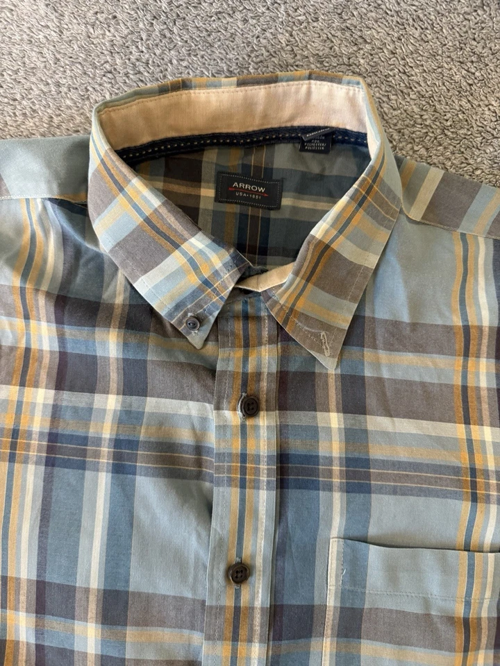 Camisa de vestir personalizada para hombre gran nombre 17" cuello 27" largo rosa y azul C - A2000 Foto 4 de 4