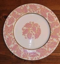 Castleton China  Pink Leaf Gold Leaves Dinner Plate 10 3/4" 