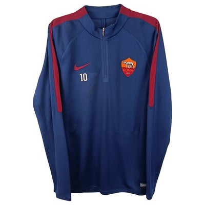 ROMA 2016/17 Nike Totti Autographed Training Hoodie 1/2 Zip Navy L