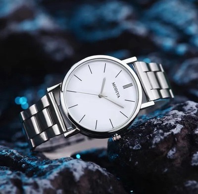 Modiya Herrenarmbanduhr Quarzuhr Weißes Ziffernblatt