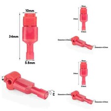 Nylon Red Quick Disconnect T-Taps Wire Crimp Connector Insulated Male 22-16AWG