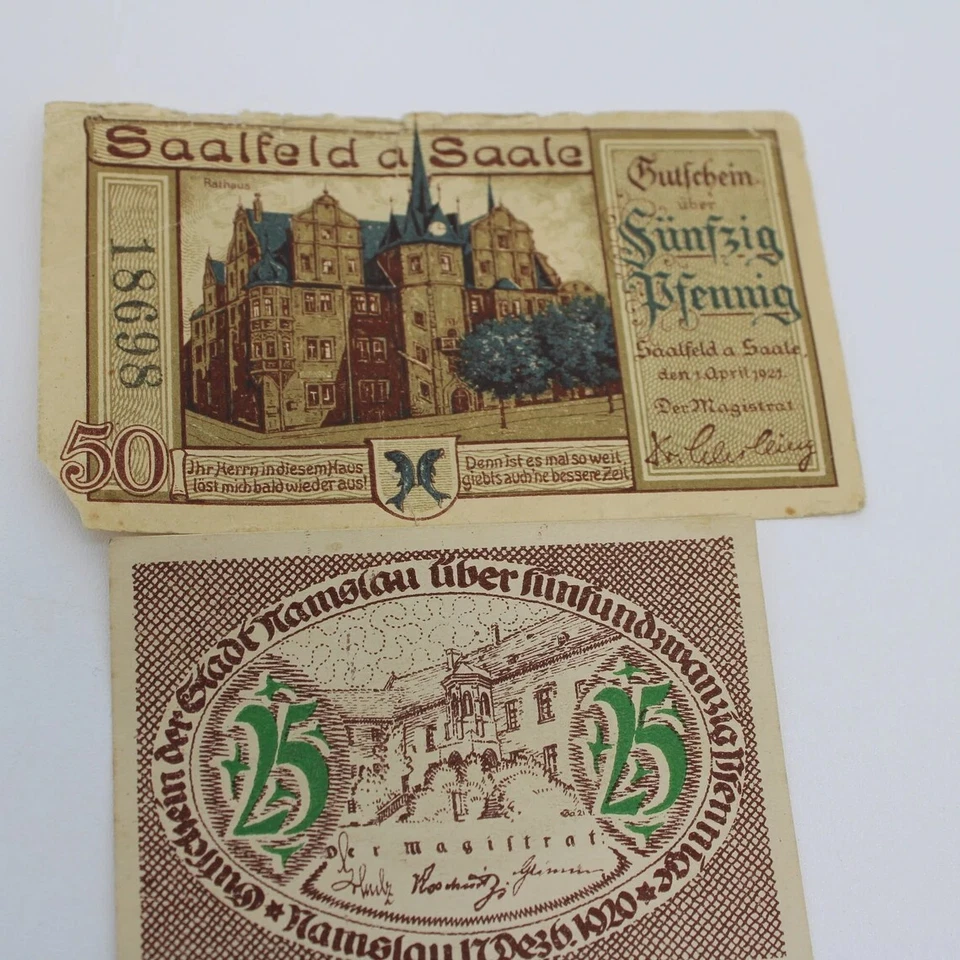 Group of 11 - 1919 to 1921 German Weimar Republic Notgeld Notes - Image 4 of 4