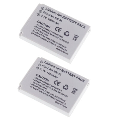 2pack NB-5L Camera Battery for Canon 1135B001 PowerShot SX200 SX210 SX220  910