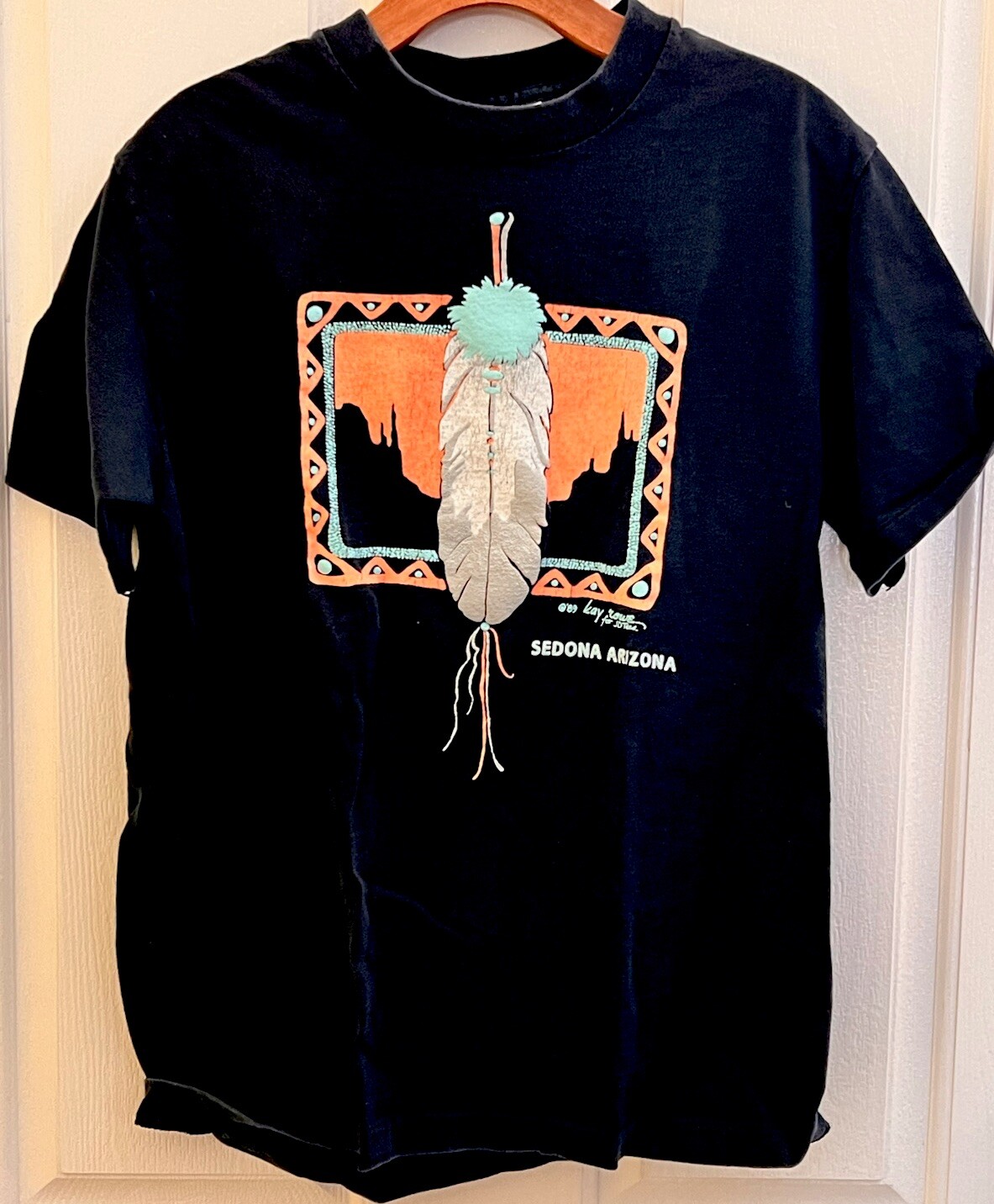 FILA T shirt nera vintage Sedona Arizona anni 90 taglia M Kay Rowe JD Tees