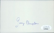 George Plimpton Journalist Writer Signed 3x5 Index Card JSA Authenticated