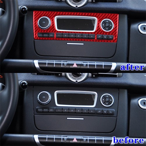 Red Carbon Fiber Center Multimedia Knob Radio Trim For Benz Smart Fortwo 2011-15 - Bild 4 von 9