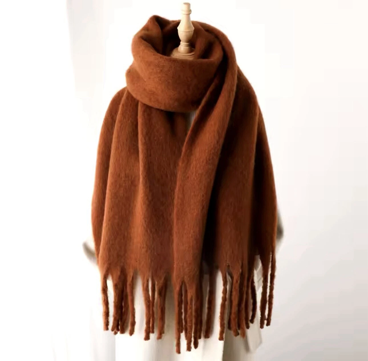 New Double Sided Simulated Winter Shawl Cashmere Pashmina Wool Unisex Bufanda UK