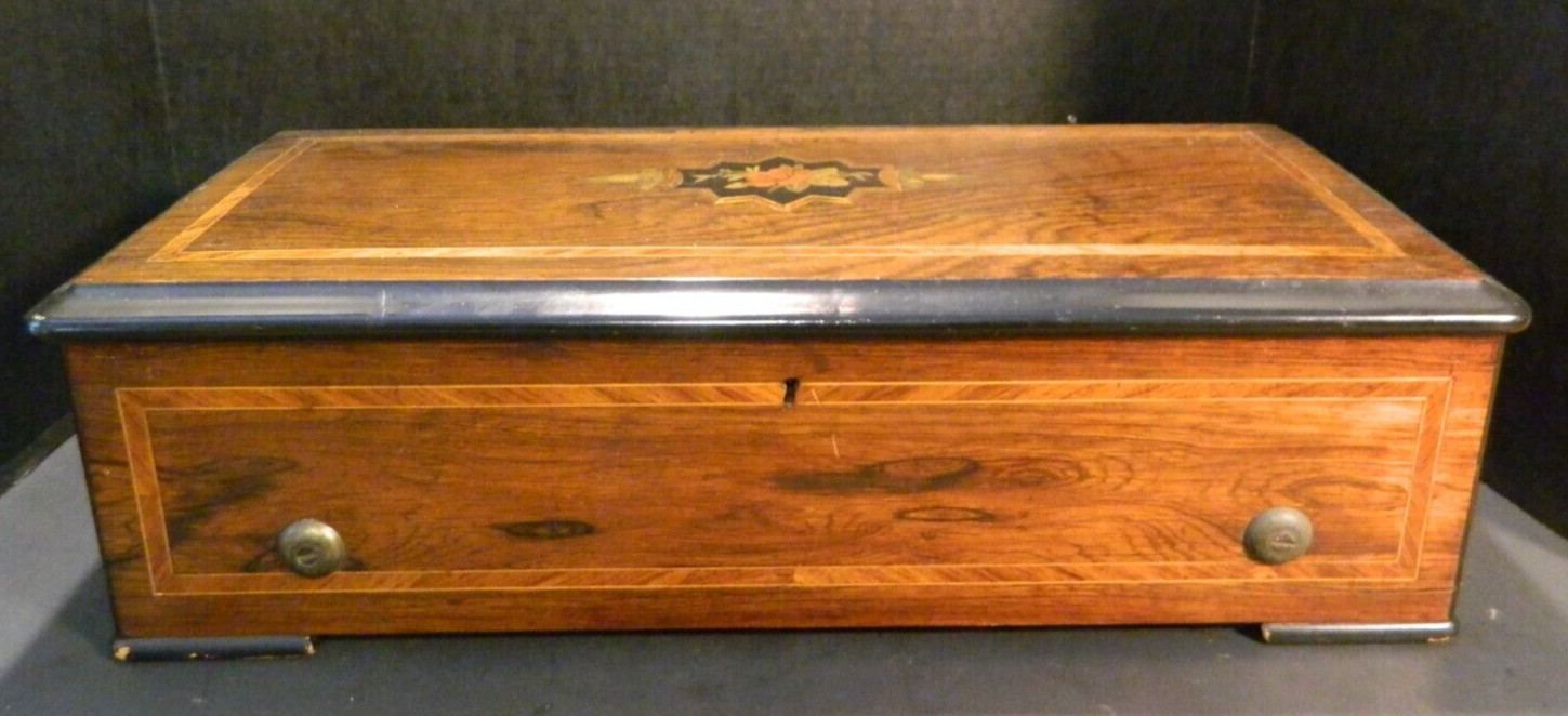 Antique Baker & Troll Harpe Harmonique Piccolo 8 Tune Cylinder Music Box Excell