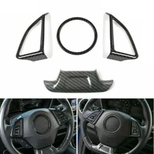4pcs Carbon fiber steering wheel Cover Trim for Chevy Camaro 2017+ Accessories