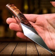 7 Inches Custom Handmade D-2 Tool Steel EDC Kiridashi Knife Wood Handle W/Sheath