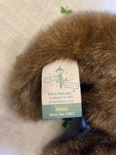 First & Main Minky Brown Teddy Bear Leather Bow Corduroy Feet Paws Plush VTG - Picture 15 of 15