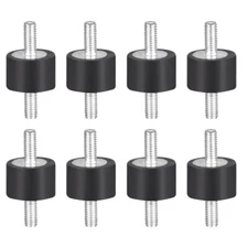 8pcs Rubber Vibration Isolator Mounts Shock Absorber M4x10mm Studs D15 x H10