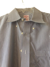 Brooks Brothers 346 Dress Shirt 16 34/35 Regular Fit White/Blue Stripes Non Iron