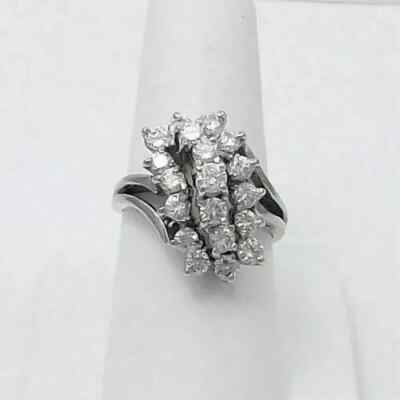 3 Ct Moissanite Waterfall Cluster Cocktail Wedding Ring 925 Sterling Silver