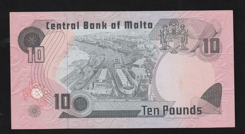 Malta "British Commonwealth" / MALTA - 10 Liri 1967 AUNC P36b, *** Pre-Euro - Picture 2 of 2