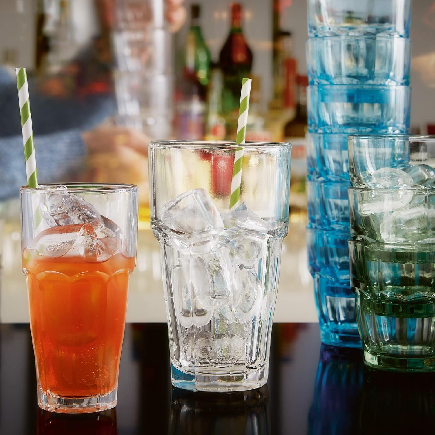 Bormioli Rocco Rock Bar Stackable Beverage, Set Of 6 Glasses 12.5oz | eBay
