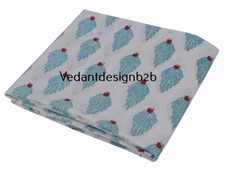 Indian 5 Yard Cotton Handcrafted Hand Block Floral Print Multicolor Fabric