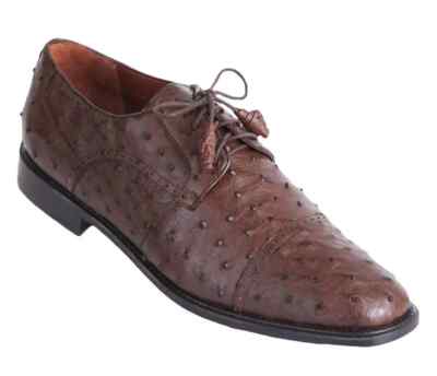 Men\'s Brown Ostrich Leather Lace-Up Dress Shoes Lace-up in fine brown ostrich leather – Harris Shoes 1913 main image 4