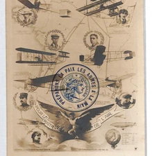 FRANCE PIONEER AVIATION Postcard *MAITRISE DE L'AIR* Pilots 1912 PEACE LZ238