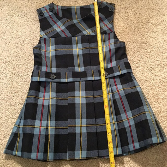 burgundy plaid uniform dress