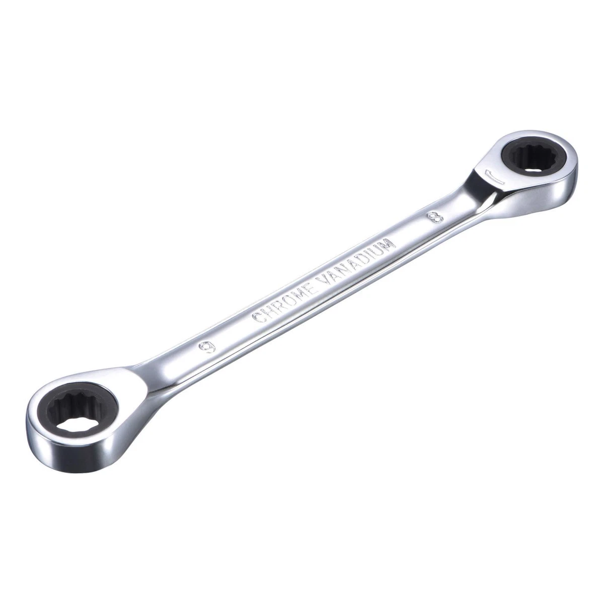 Metric 8mm x9mm Double Ring Gear Ratchet Spanner Wrench Spanners Tool 72 Teeth