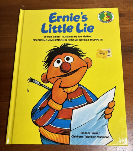 Ernie's Little Lie, Sesame Street Start-to-Read Books, 1983 HB Excellent