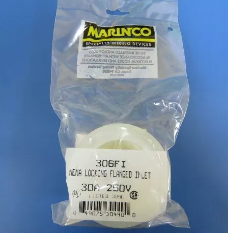 MARINCO  306FI Qty of 1 per Lot Connector 30A 250V 2P3W L6-30R;NEMA LOCKING GLAN