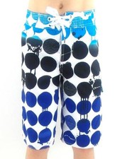 O'neill Boardshort Swim Trunks Good Time White Blau Elastic Band dot Pattern