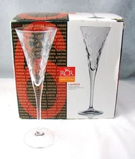 Royal Crystal Rock RCR LAURUS Fluted Champagne Flute Glass(es) EXCELLENT READ