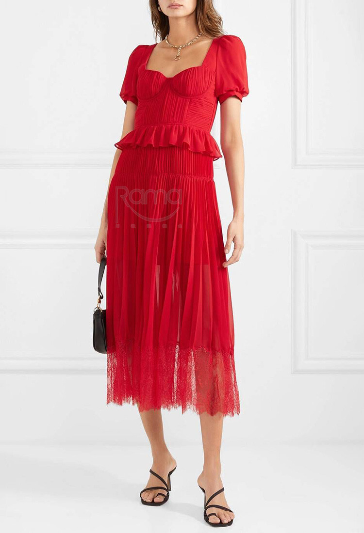 Self Portrait Women Red Short Sleeved Dress | eBay Self Portrait Women Red Short Sleeved Dress | eBay